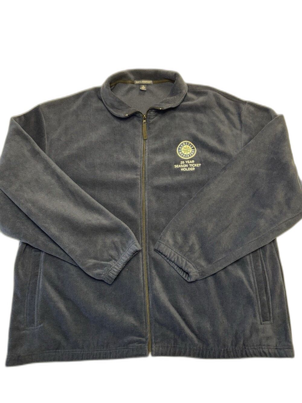 Seattle Mariners MLB 25 Year Season Ticket Holder Blue Fleece Full Zip Mens XL